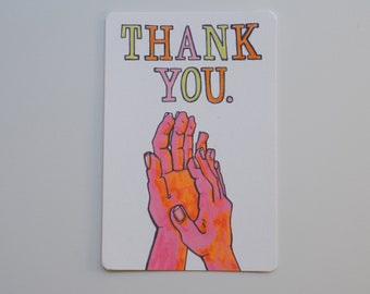 Thank You! Postcard Set. Social Distancing - Quarantine Themed - Clapping