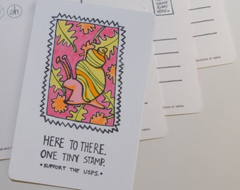SnailMail Postcard Set. -Support USPS - Social Distancing - Quarantine Themed - Neon Colored