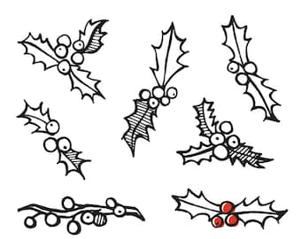 Hand-drawn Holiday Ivy  Vector Graphics 2