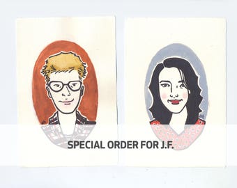 Custom Family Portraits for J.F. | Original Gouache and Ink Paintings Made to Order