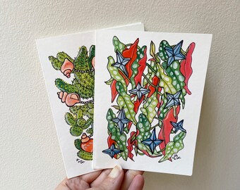 Tropical and Cactus Holiday 16 Card Set