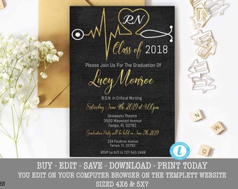 grad invitation etsy