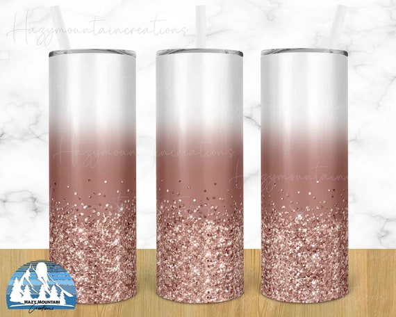 Sublimation Skinny Straight Tumbler Glitter (Gold, Silver, Pink