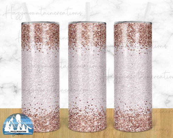 15oz Straight Sublimatable Metallic Glitter Tumbler - White