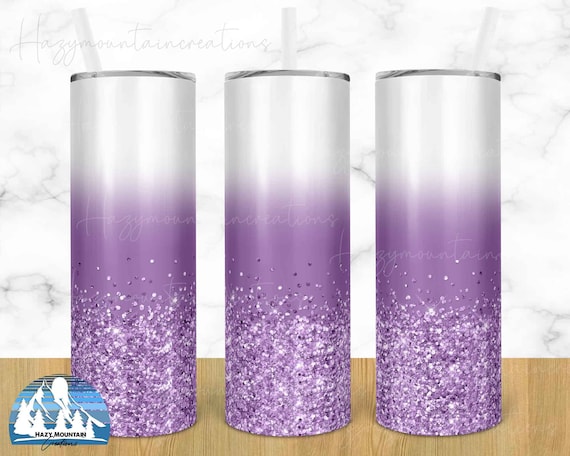 Purple Glitter Marble Sublimation Tumbler 20oz Skinny Design, 20oz Skinny Glitter  Tumbler Design, Tumbler DESIGN ONLY, Purple Sublimation 