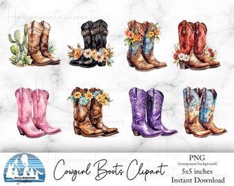 Cowboy Boots Clipart, Cowgirl Boots Clipart, Western Boots Clipart, Rustic Clipart, Rustic Cowboy Boots Sublimation, Western PNG, Rustic PNG