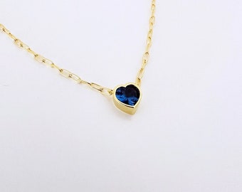 Blue Topaz Heart Pendant Necklace – Sterling Silver, Gold Plated