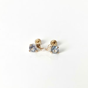Special Elephant Earring Set in 14k Yellow Gold with Aquamarine Stones