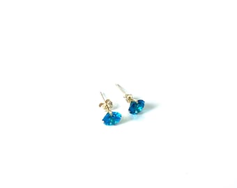 Elegant Blue Topaz Stud Earrings: Gifts for Women