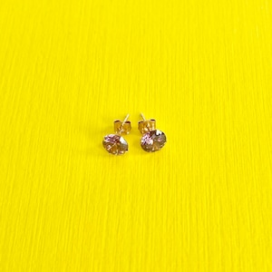 June Birthstone Purple Alexandrite Earrings Set - 14k Yellow Gold Stud Earrings