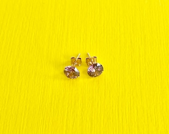 Alexandrite Large Stud Earrings 14k Solid Gold: June Birthstone Earrings Set