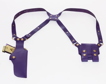 Purple 1911 Pistol Holster Authentic Holster High Quality genuine leather Cosplay Halloween Costume Suicide Squad puddin