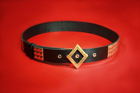 Diamond Belt High Quality Genuine Leather Belt With Pyramid  display picture 1