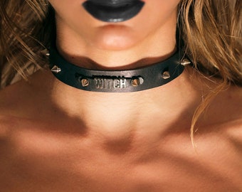 Witch collar spiked collar halloween ddlg collar Gothic collar BDSM collar ddlg toys Spikes choker Submissive Collar slave collar abdl toys