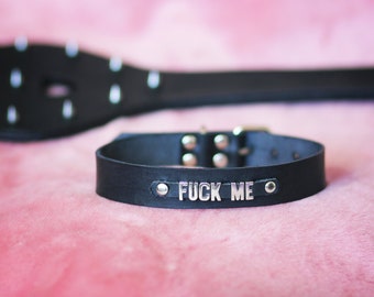 DDLG collar Black leather collar fuck me Leather BDSM slave collar bdsm fetish Submissive Collar toys daddys girl collar kitten play