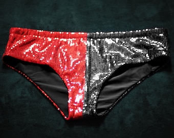 NeoClassic Red and Black sequins shorts Mix of Suicide Squad and Classic Hot Pants Cosplay Halloween Costume