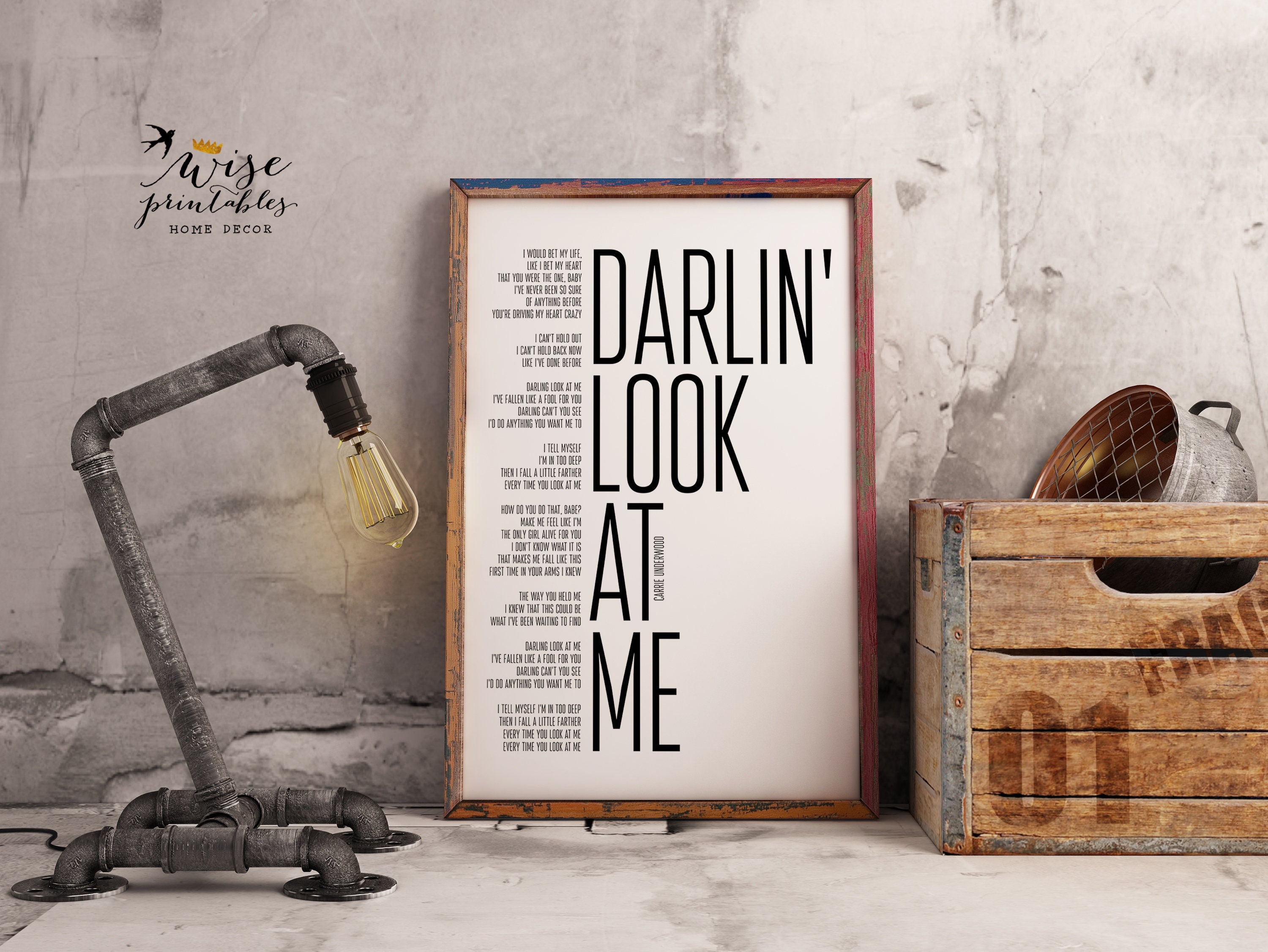 Look at Me song print Carrie Underwood bridal love lyrics Etsy