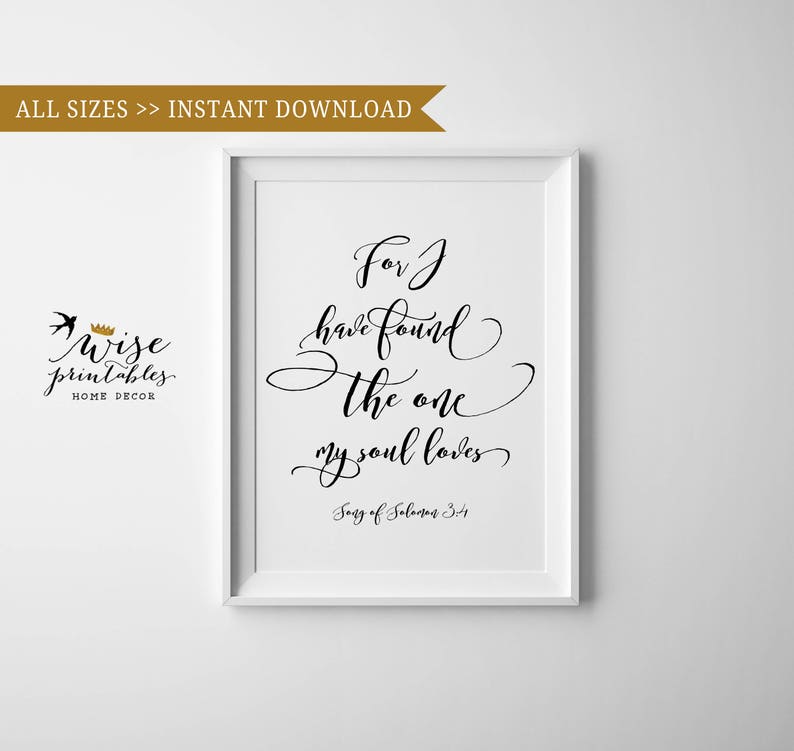 Bible Verse Wall Art Print Scripture Wedding Bridal Shower Etsy