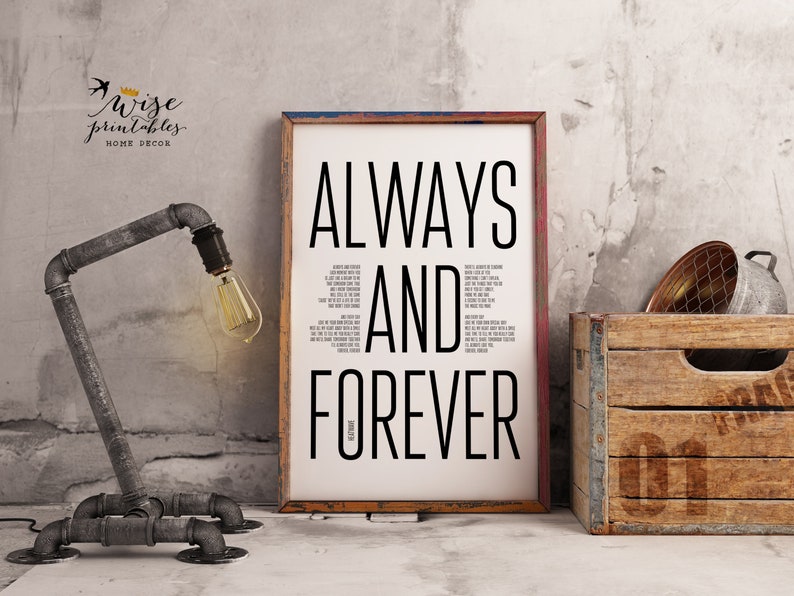 Heatwave always and forever song print bridal love lyrics etsy
