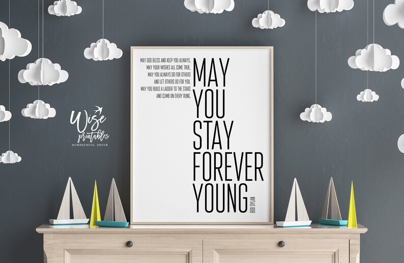 Bob Dylan Quote print Song Lyrics decor Nursery Baby shower Etsy