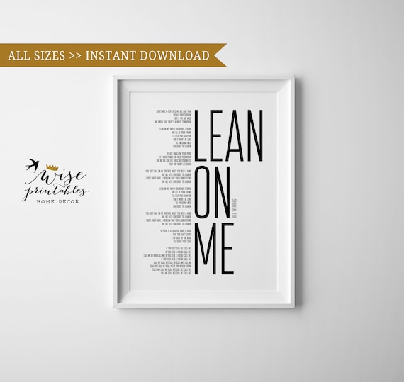 Collection of Lean on me lyrics For Free