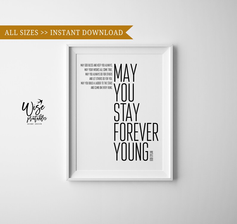 Bob Dylan Quote print Song Lyrics decor Nursery Baby shower Etsy