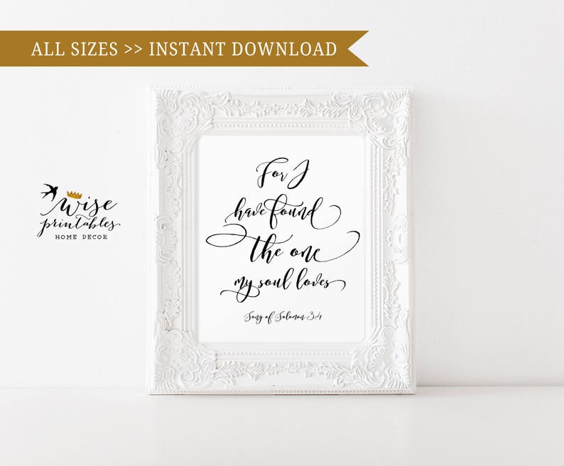 Bible Verse wall art print Scripture wedding bridal shower Etsy