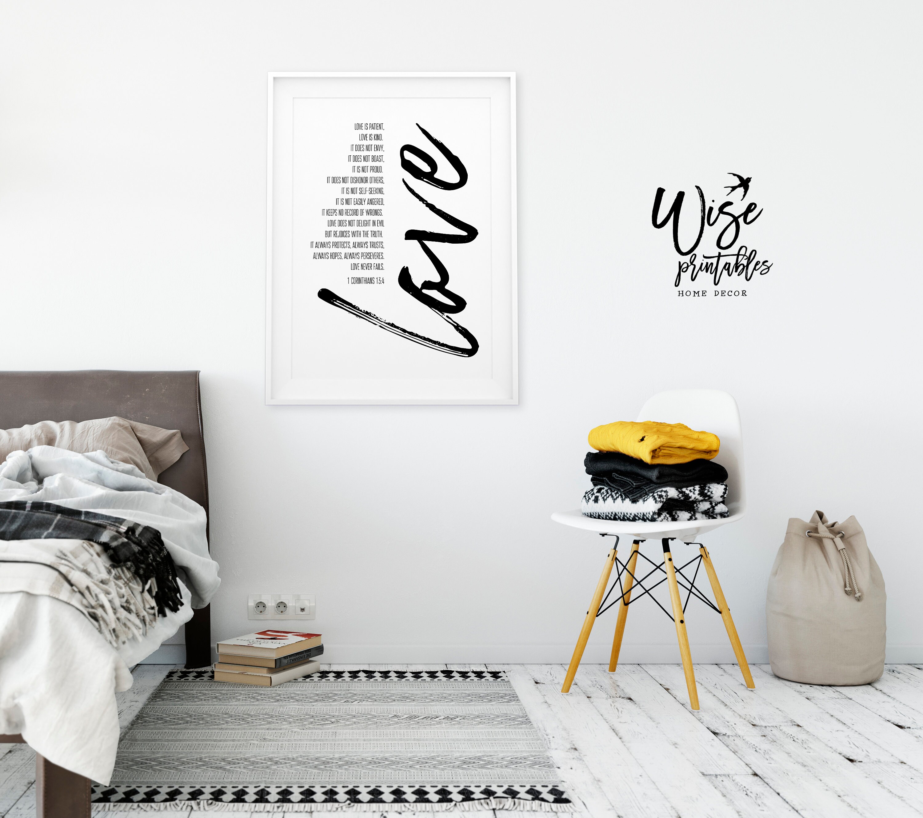 Love is Patient Love is Kind Wall Art Bible Verse Print 1 Etsy