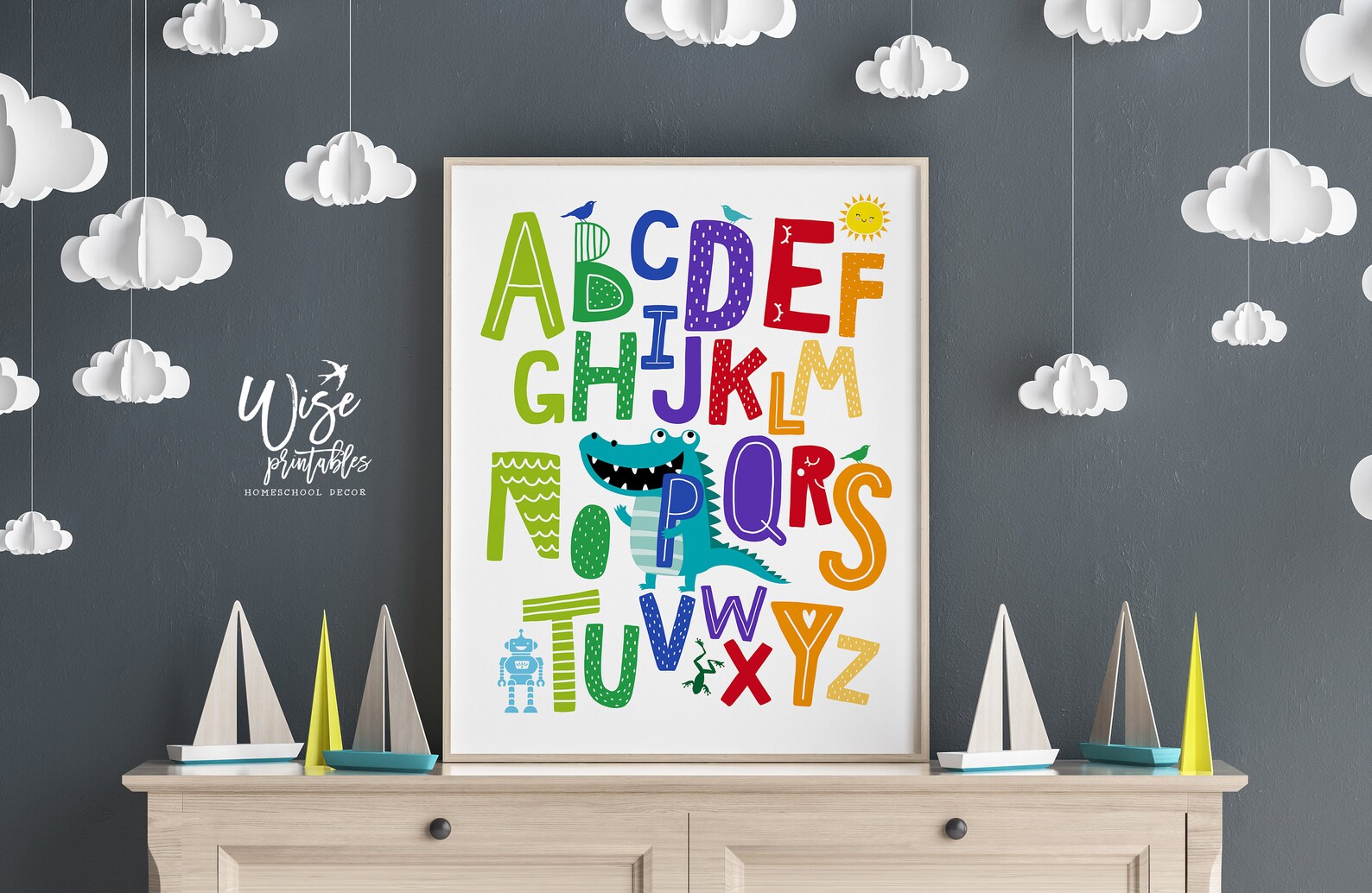 Nursery Alphabet ABC Wall Art Nursery Decor Baby | Etsy