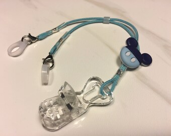 Toddler Baby Mickey Mouse Blue Hearing Aid or Cochlear Implant Clips- 7”