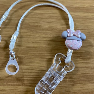 Toddler Baby Minnie Mouse Pink Hearing Aid or Cochlear Implant Clips- 7”
