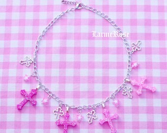 purple cross necklace | pastel goth