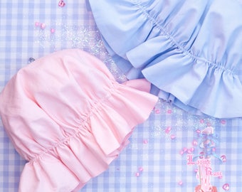 bonnet vintage ruffle pastel | doll look