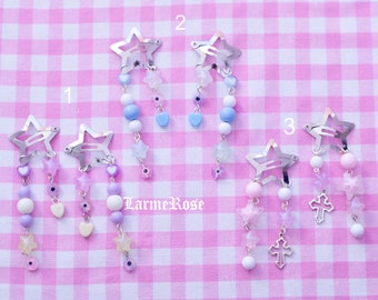 hair clip star and pearls | pastel