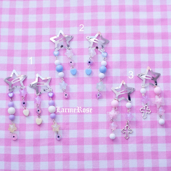 hair clip star and pearls | pastel