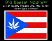 Items Similar To Printable Image Puerto Rico Flag Cannabis