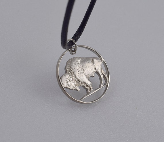 Buffalo Necklace Cut Coin Jewelry USA 5 