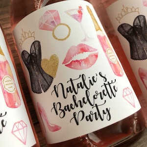 Bachelorette party favor bachelorette party gift for bride bachelorette party box bachelorette party bubbly wine labels