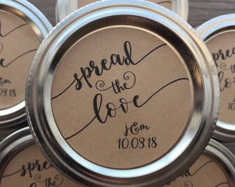 Spread the Love Label, Spread the Love Sticker, Bridal Shower Favor, Wedding Favor, Jam Sticker, Jelly Sticker, rustic wedding