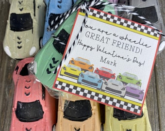 Kids Valentine's Day Cards Car Sidewalk Chalk, Kids Valentine Favors for School Party