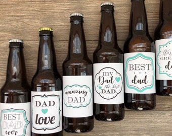 Dads Brew Beer Labels, Fathers Day Gift, Baby Shower Gift for Dad