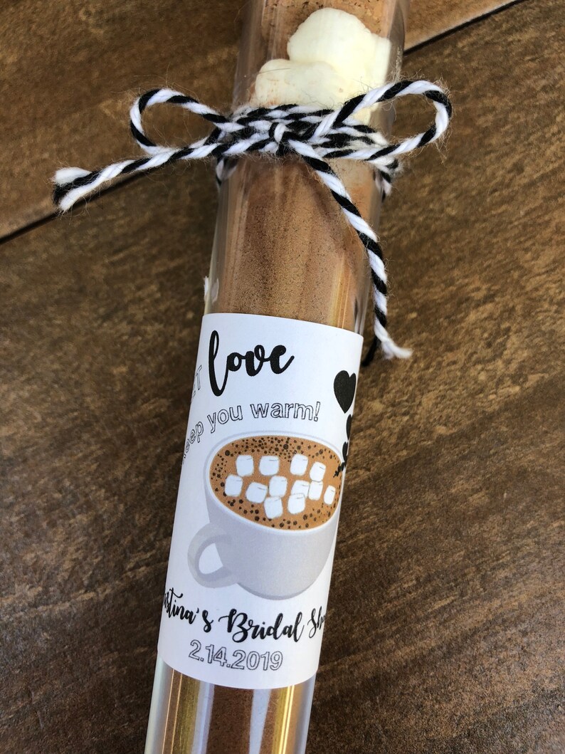 Hot Chocolate Wedding Favor Sticker Let Love Keep You Warm Etsy