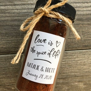 Spice Wedding Favor Stickers, Love is the spice of life, thanks for spicing up our day