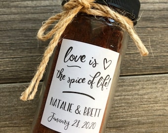 Spice Wedding Favor Stickers, Love is the spice of life, thanks for spicing up our day