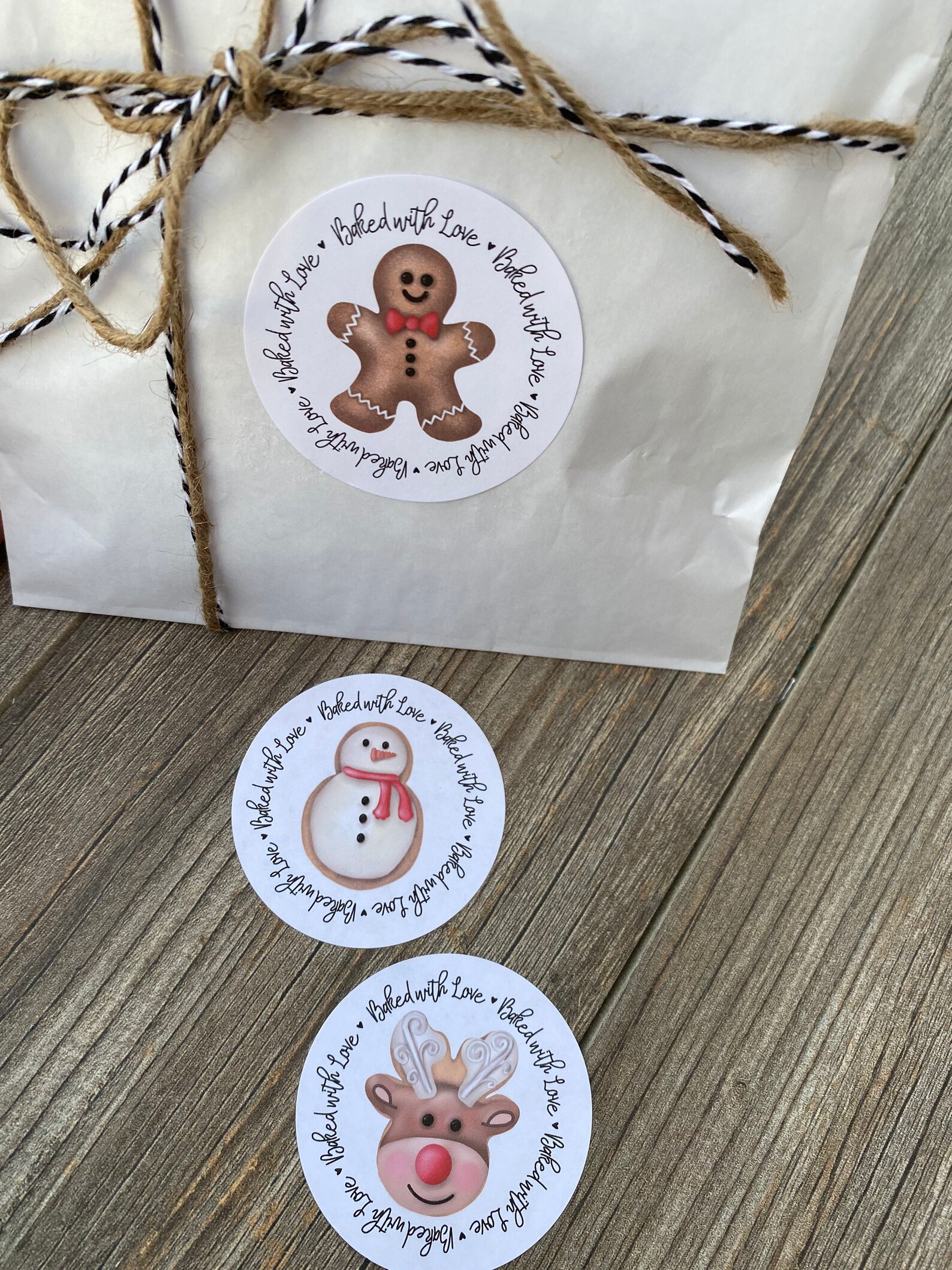 Holiday Baked With Love Stickers for Baked Goods and Christmas Cookies ...