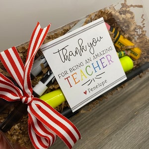 Personalized Teacher Gift Box, Holiday, Valentine, Box of goodies for teachers, Gift Card Holder, Easy Gifts for teachers image 5
