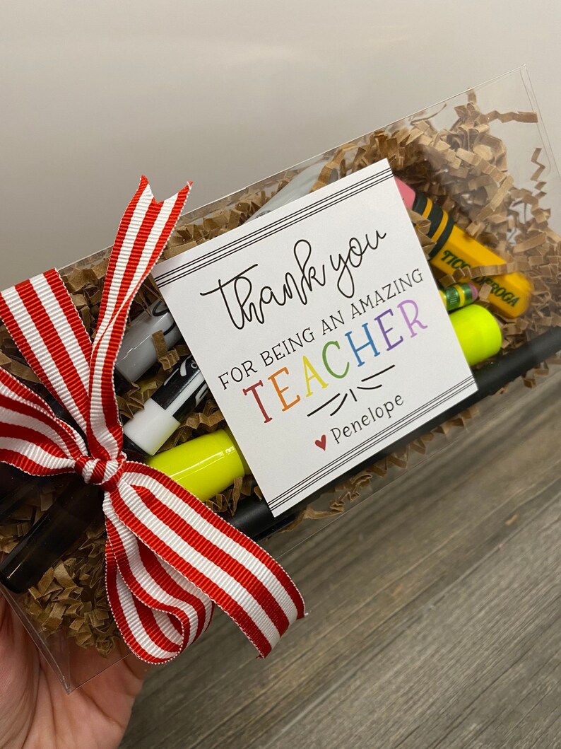 Personalized Teacher Gift Box, Holiday, Valentine, Box of goodies for teachers, Gift Card Holder, Easy Gifts for teachers image 5