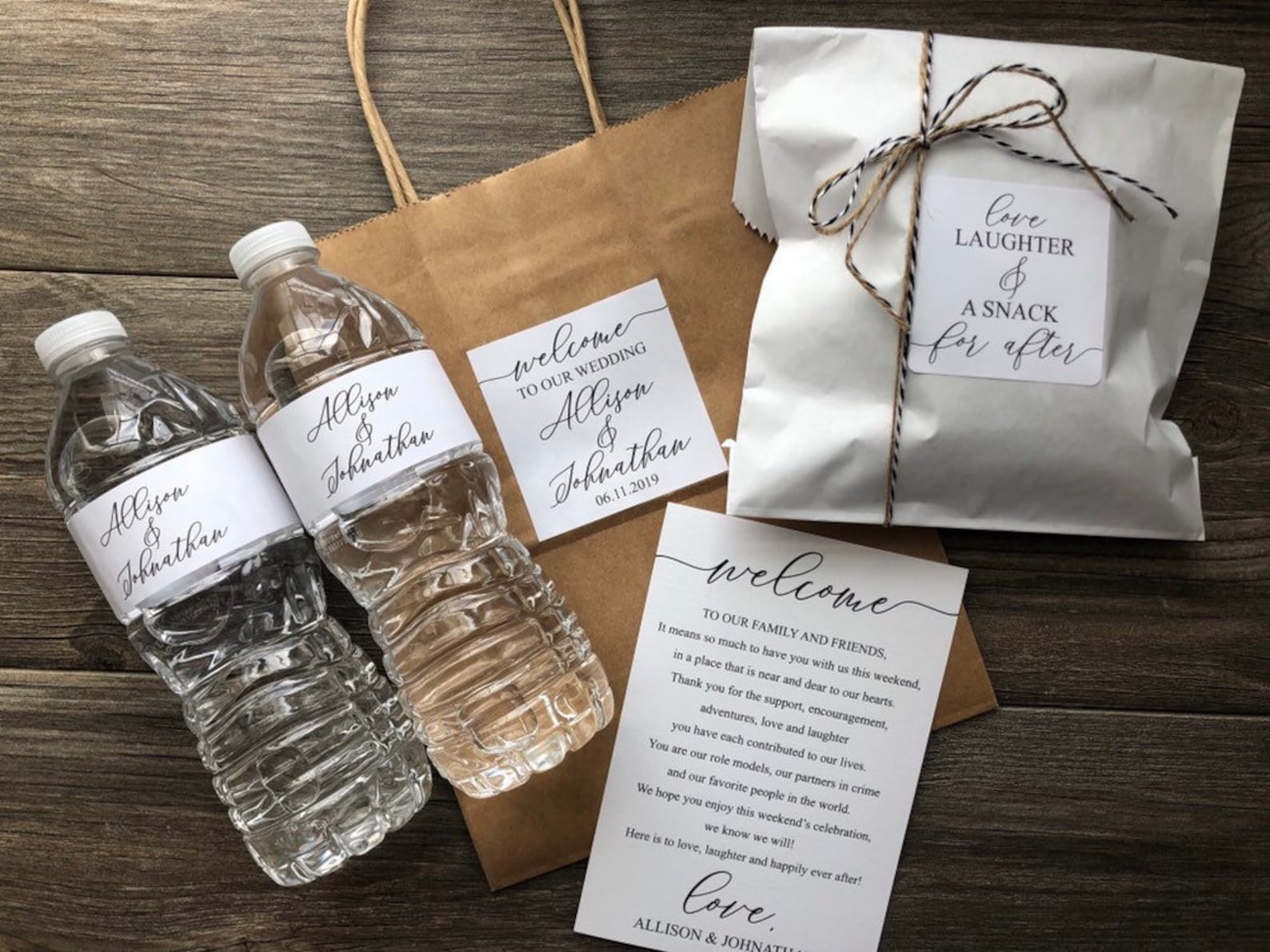 Wedding Welcome Bag DIY Sticker Kit Comes With Personalized Letter ...