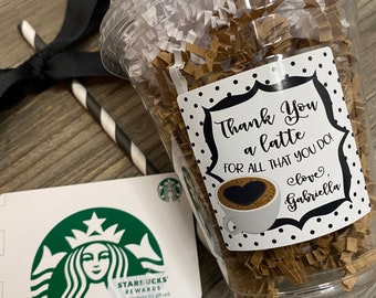 Coffee Cup Gift Card Holder, Teacher Appreciation, Thank You Gift, Starbucks coffee Gift Card Holder