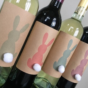 Easter Bunny Wine Label Table Decoration, Baby Shower Decorations, PomPom Bunny Wine afbeelding 8